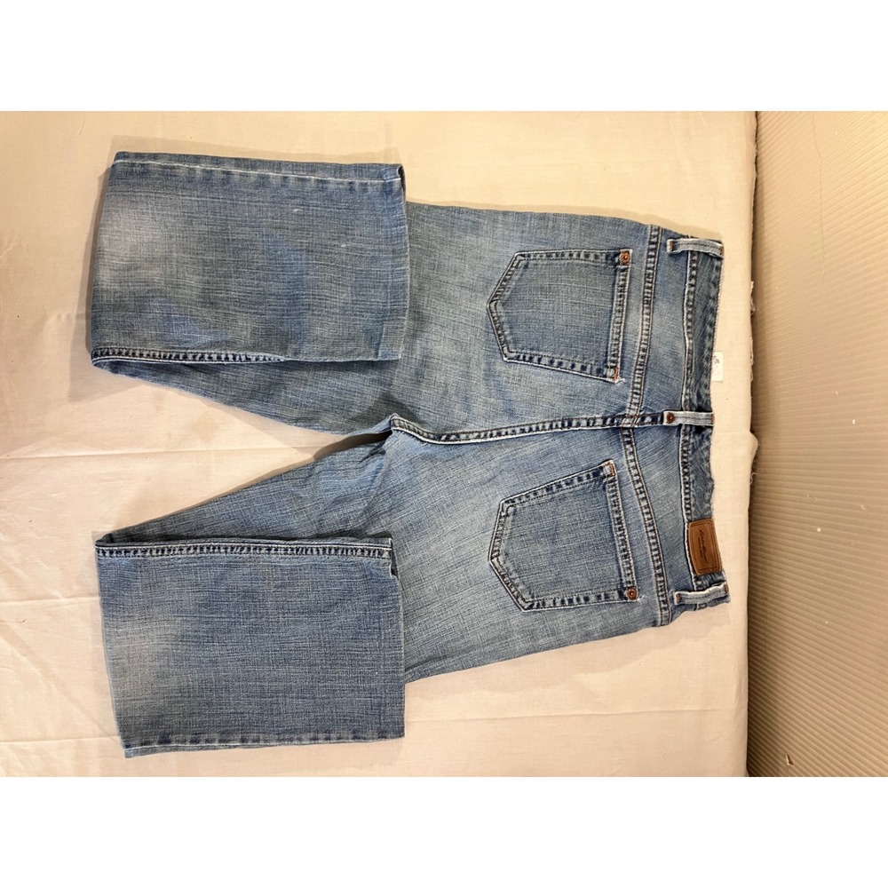 Eddie Bauer Womens Straight Leg Jeans Medium Wash Blue Stretch Denim Sz 8 Hemmed - Picture 11 of 14